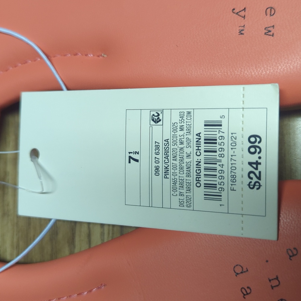 a new day ladies 7.5 pink sandals NWT slides - Picture 4 of 4